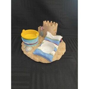 Vintage Nantucket Beach Tealight holder holds 3 ...beach house sandcastle beachy